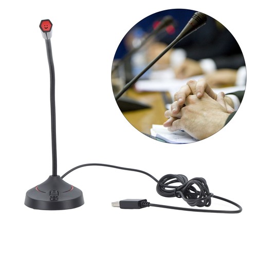 (USB) Schwanenhalsmikrofon Schwarz 360 ° S Pick Up Desktop Schwanenhals UB - Afbeelding 13 van 22
