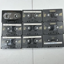 Lot of 9 Chrome Type II CrO2 High Bias Cassette Tapes Maxell XLII 90