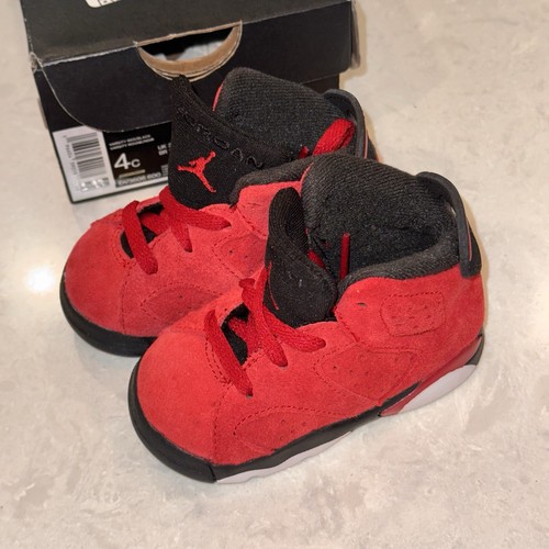 Air Jordan 6 Retro Toro Bravo TD Boys Shoe Size 4c Red DV3606-600 NWT - Picture 2 of 6