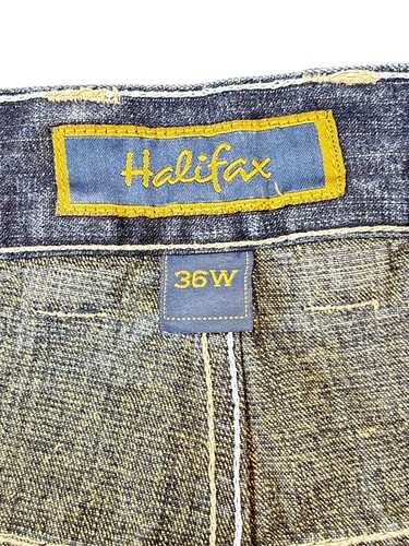 Vtg Halifax Dark Wash Distressed Denim Bermuda Jean Shorts Men’s 36W READ desc - Picture 5 of 9