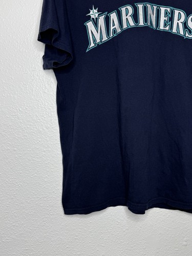 VTG Seattle Mariners Shirt Majestic Men's L Blue Jersey #9 Dee Gordon Y2K Sleeve - Picture 5 of 16