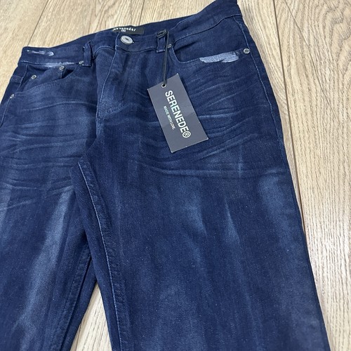 Neu mit Etikett Serenede Jeans Größe 32 Herren blau entworfen in Los Angeles mittlerer Bund - Bild 6 von 24