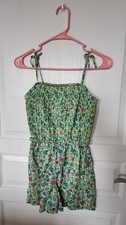 Polo Ralph Lauren Floral Smocked Batiste Romper Girls 12Multicolor Straight Neck