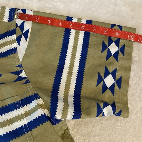Orvis Short Sleeve Button Front Southwestern Yellowstone Aztec Shirt Mens Sz M - Picture 10 of 10