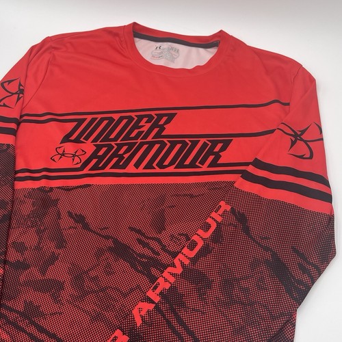 Under Armour Camicia Pesca Uomo Tg L Mimetica Rossa Performance Manica Lunga UPF Ganci - Foto 2 di 6