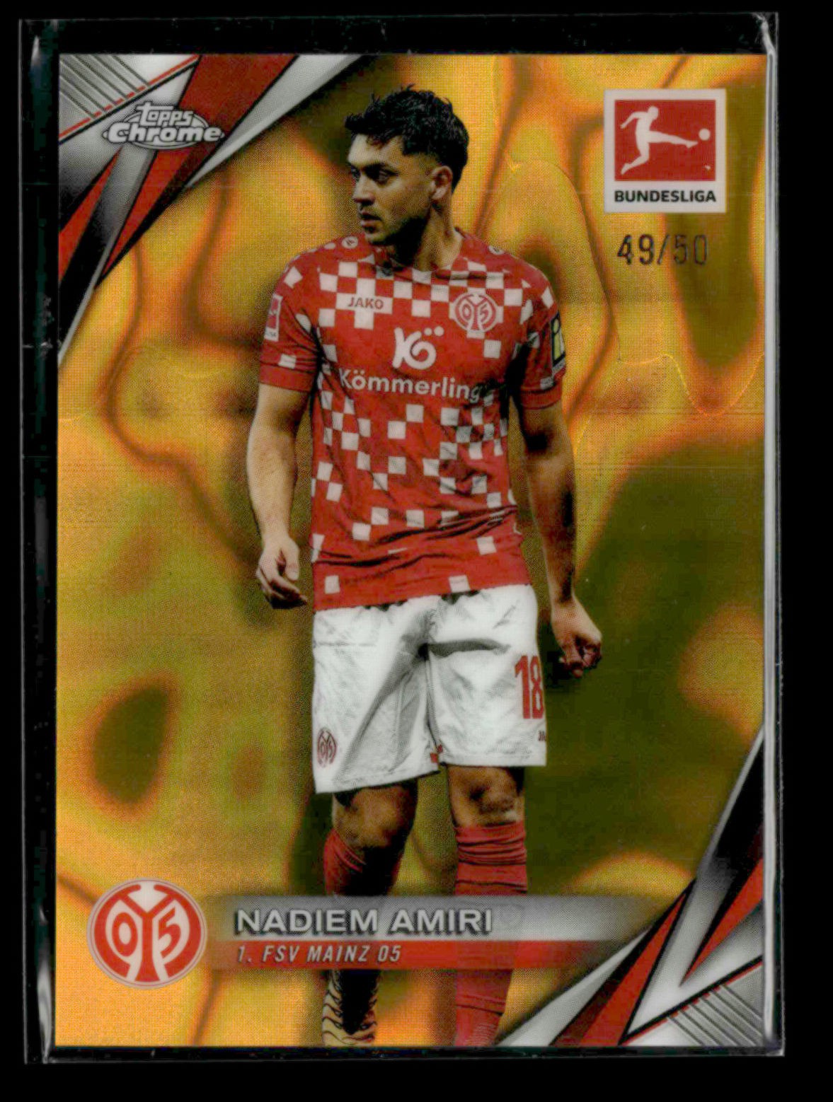 Nadiem Amiri 2024-25 Topps Chrome Bundesliga Soccer Gold Lava 49/50 [xm83