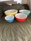 Vintage Set of 4 Pyrex Nesting Bowls 401, 402, 403, 404 Primary Colors