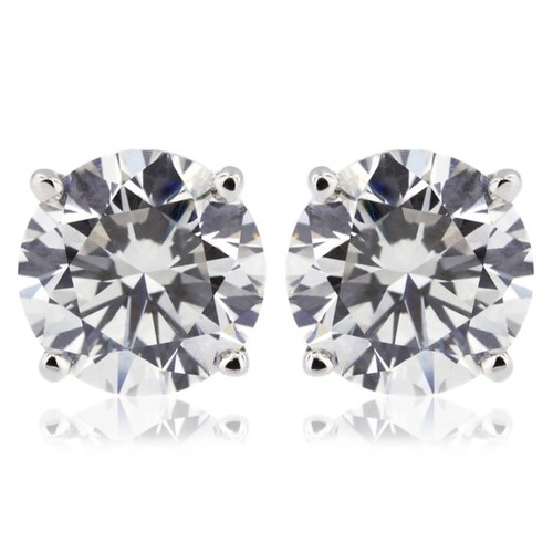 Tachuelas de oro blanco con diamantes extraídos en tierra natural corte redondo G VS2 1,06 ctw - Imagen 5 de 10