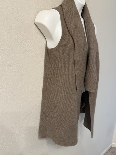 Cardigan gilet aperto senza maniche Saks Fifth Avenue 100% cashmere M - Foto 3 di 6