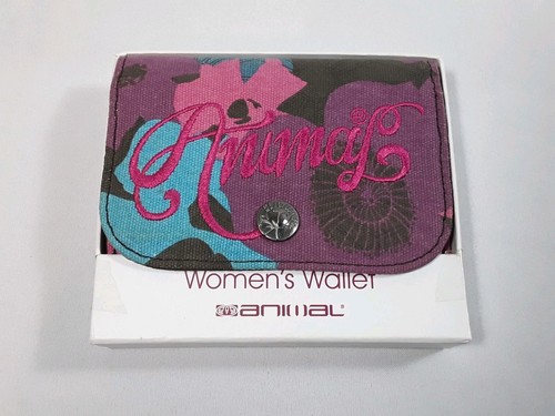 Animal - Damen Damen Mädchen Geldbörse Portemonnaie - Braun, Rosa & Blau - Canvas - Neu - Bild 12 von 14