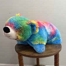 2012 Almohada Mascotas Paz Brillo Arco Iris Tie Dye Oso Peluche RARO Suave Festival Fiesta