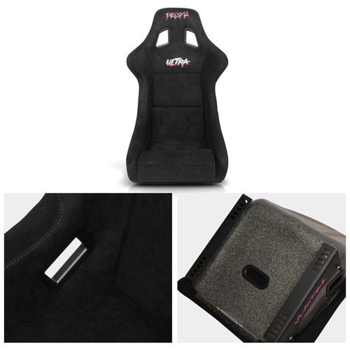 NRG FRP-302BK-ULTRA Prisma Large Size Alcantara Fabric Bucket Racing Seat Black - Imagen 2 de 7