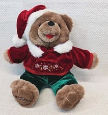 Dan Dee Teddy Bear Snowflake Teddy 2007 Brown Bear Christmas Red Green Outfit