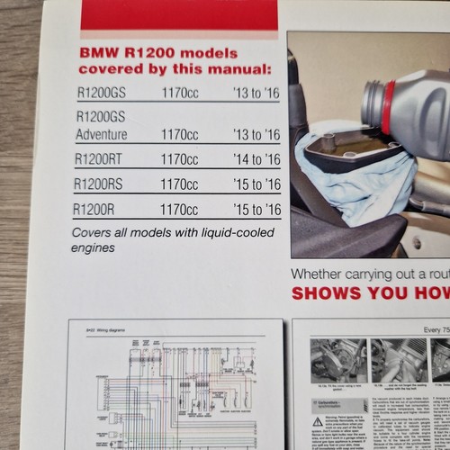 BMW R1200 gemelos refrigerados por líquido 2013 a 2016 HAYNES MANUAL DE SERVICIO Y REPARACIÓN - Imagen 2 de 3