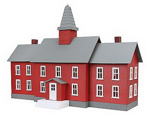 Model Power 783 HO Little Red School House Assembled Lighted W/2 Figures - Picture 1 of 2