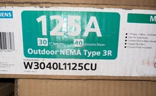 SIEMENS W3040L1125CU LOAD CENTER 1PHASE 3WIRE 120/240V NEMA 3R OUTDOOR NEW