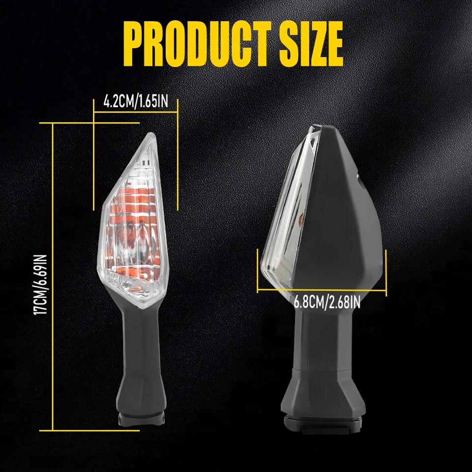 1/2SET Front/Rear Turn Signals For KAWASAKI NINJA 650 400 300 250 ZX6R ZX10R - Image 4 of 4