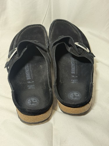 Zoccoli slip-on Birkenstock Buckley scamosciati con fibbia neri taglia 42 - Foto 3 di 7