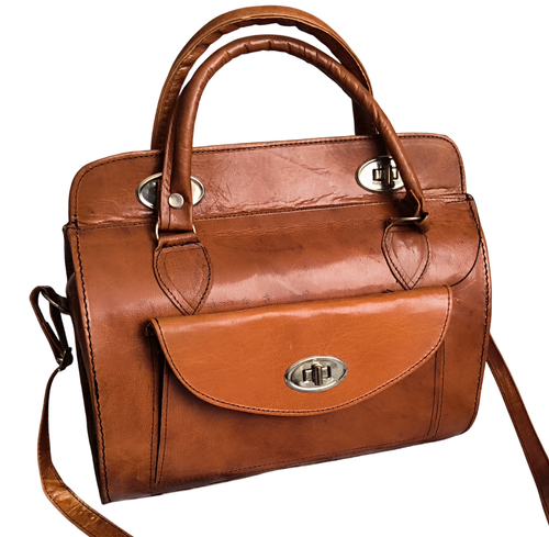Real Leather Bag Light Braun Goat Leather Shoulder Bag 25x21 Women's Bag