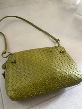 BOTTEGA VENETA Loop Camera Bag Intrecciato Lambskin Lime Green Leather NNCj15