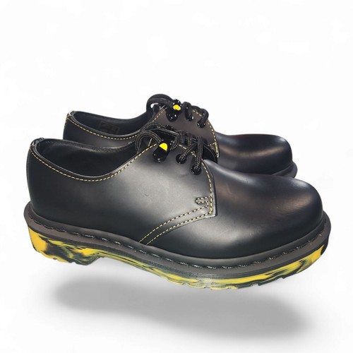 Dr. Martens 1461 M 4/ W 5 Oxford Shoes Black Yellow Marble Sole - Picture 3 of 10