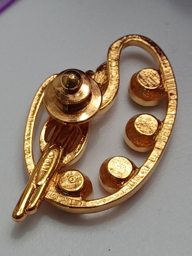 Vintage Signed Avon Painters Palette Pin Gold Tone & Rhinestone Brooch Art - Picture 2 of 5