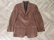 Mario Barutti Ing Loro Paina Italian Wool Cashmere Blend Brown Blazer Jacket 46R