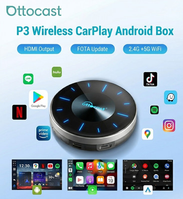 OTTOCAST OttoAibox P3 Google Play YouTube HDMI Out Wireless CarPlay Android Auto