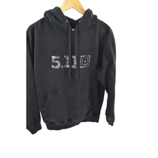 5.11 Tactical Hoodie Mens Medium Black Camouflage Logo Pullover Sweatshirt