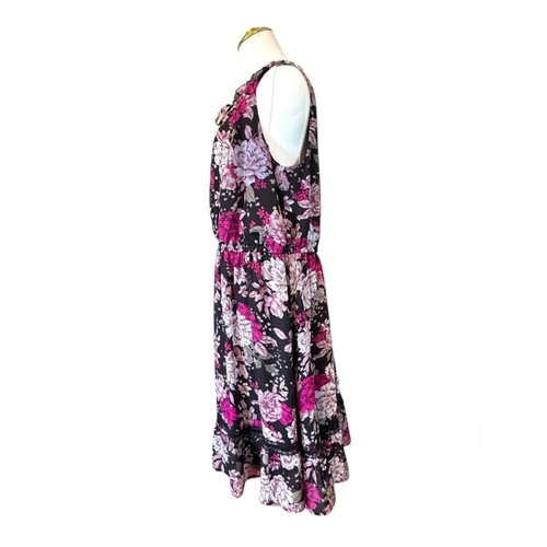Lane Bryant Pink and Black Ruffled Tiered Sundress 14 - Picture 4 of 10