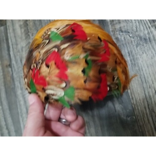 Vintage Ladies Hat Headpiece Dianne Style Pheasant Feathers 1950s - Picture 8 of 15