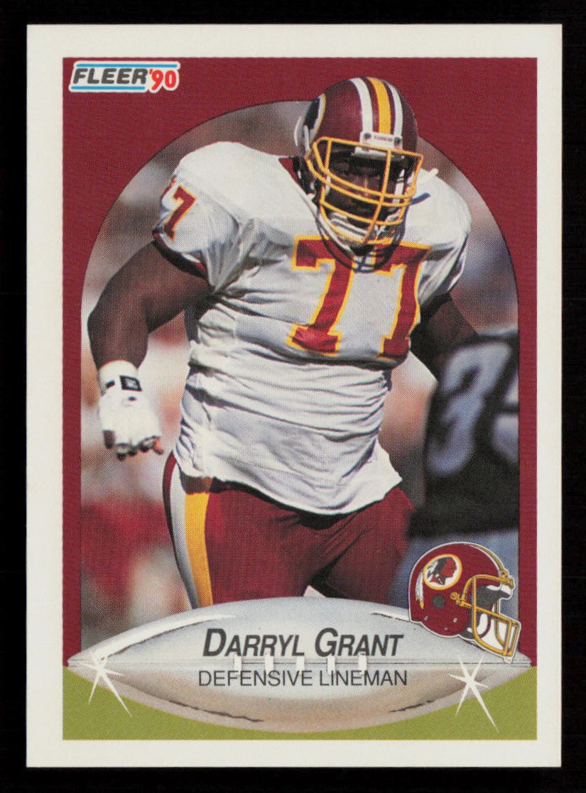 Darryl Grant 1990 Fleer #155 Washington Redskins