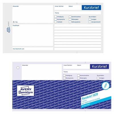 AVERY Zweckform Kurzbrief Formularbuch 1020, 1 St.
