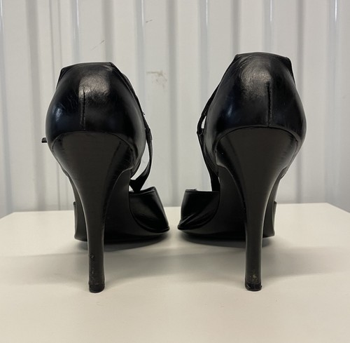 Vintage 90er Coline schwarze spitz zulaufende Riemchen-Heels Damengröße 37/US 7 - Bild 5 von 10