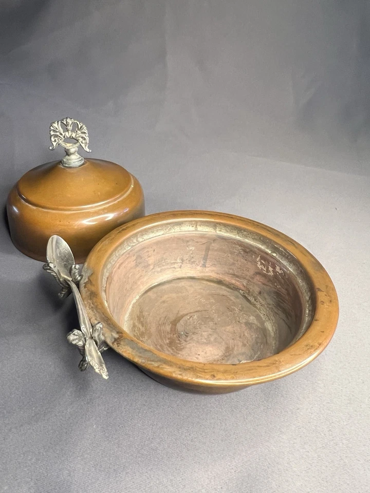 Antiguo plato cuádruple de plata Rogers plato cúpula de mantequilla con acabado ornamentado Victor Foto 4 de 4