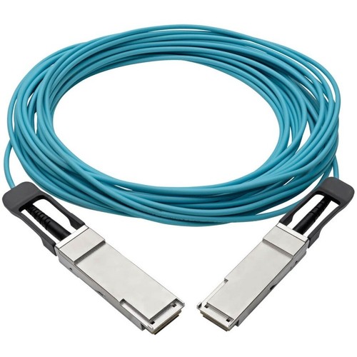 Tripp Lite QSFP+ to QSFP+ Active Optical Cable - 40Gb, AOC, M/M, Aqua, 10 m - Picture 5 of 5
