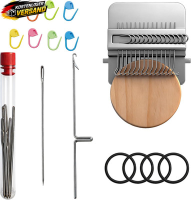 Mini Stopfwebstuhl für Kleidung Reparatur und DIY Webprojekte 14 Haken