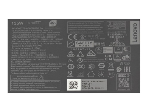 Lenovo ADL135SDC3A Original Ladegerät 135 Watt dünn - Bild 5 von 5