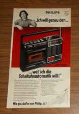 Seltene Werbung vintage PHILIPS AR 080 UKW MW Radio-Recorder 1978