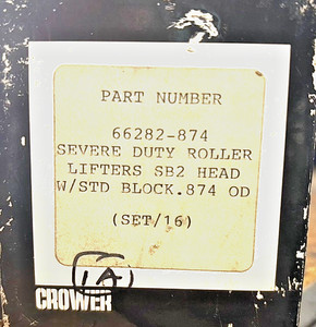 Crower 66282-874-18 Mechanical Roller Lifters, Vertical Link Bar, Set of 16