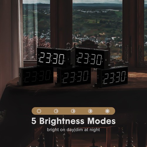 7.5" Digital Alarm Clock for Bedroom with Power Adapter, Dual Alarms Big Numb... - Picture 3 of 7