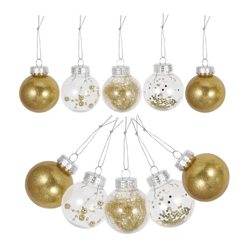  24 Stück kleine Christbaumkugeln Kunststoff Deko transparent Mini Ornamente - Bild 9 von 12