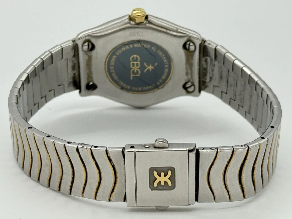 Reloj de cuarzo Ebel clásico onda esfera gris bisel diamante 28 mm 409192 - NO FUNCIONA Foto 4 de 4