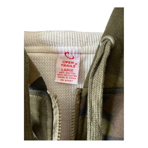Chaqueta polar Open Trail camuflada para hombre talla grande cremallera completa invierno verde cálido - Imagen 5 de 8
