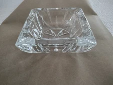 Crystal Ashtray Clear Glass Square 5 5/8"x5 1/2" x 2 1/4"
