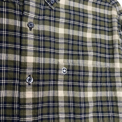 Victorinox Flannel Shirts Mens L Tailored Fit Button Up Plaid Preppy Cabincore - Picture 8 of 21