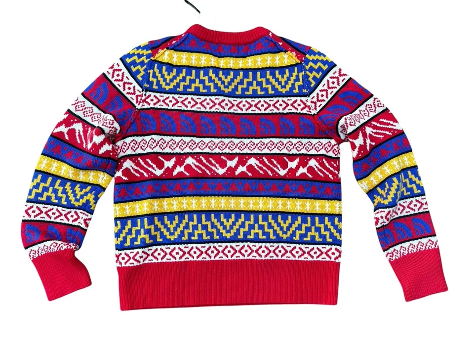 NORTH FACE Men's Brown Label Sweater 100% Wool Geometric Aztec Ski L TNF Vintage - Image 3 of 4