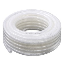 Flexible 3/8" ID x 19/32" OD 50ft Clear Braided PVC Hose