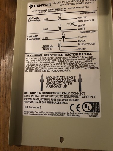Pentair IntelliChlor Power Center For Salt Chlorine Generator 520556 - Picture 16 of 23