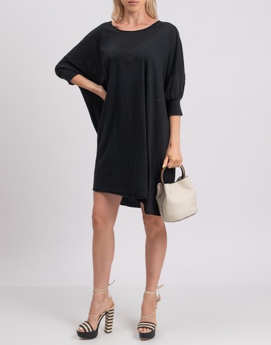 RRP €215 ROBERTO COLLINA T-Shirt Dress Size S Black 3/4 Sleeve Made in Italy - Picture 2 of 6
